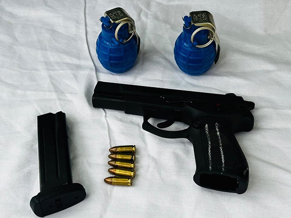 Recovered grenades and pistol (Photo/ Punjab Police)  