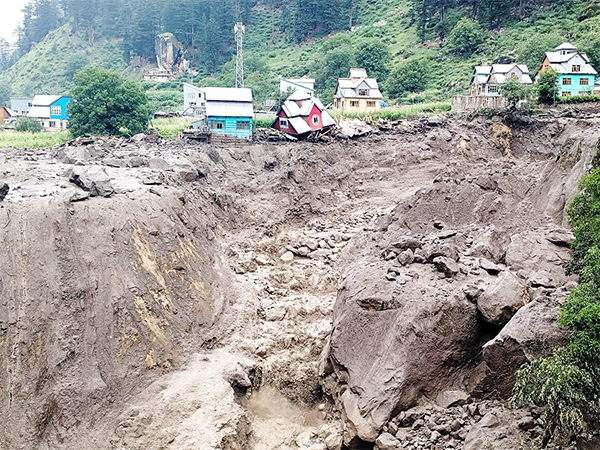 A view of the Chashoti area following a flash flood triggered by a cloudburst in Kishtwar on Thursday. Rescue Operations have been initiated. (Photo/ANI)