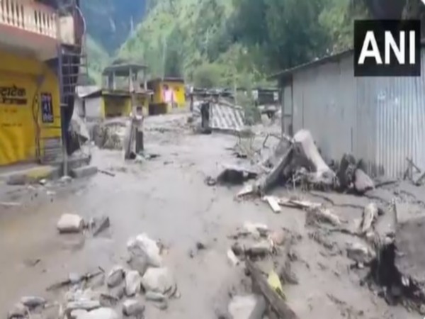 Visuals of damage caused by flash floods in HP's Rampur (Photo/ANI)