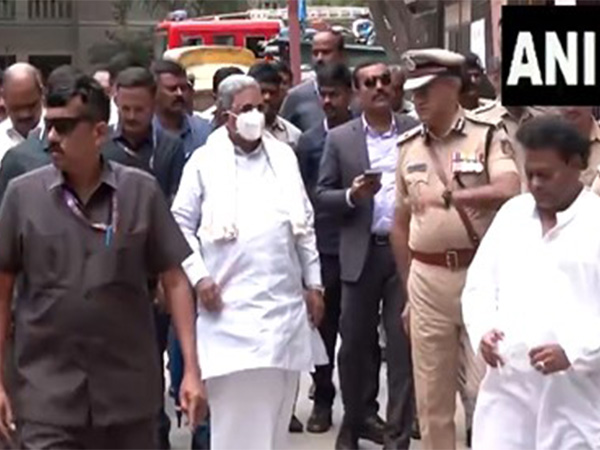Karnataka CM Siddaramaiah visiting Wilson Garden at the blast site (Photo/ANI)