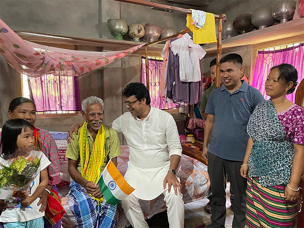 BJP MP Biplab Kumar Deb celebrates Independence Day with tribals (Photo/ANI)