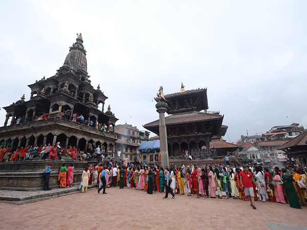 Thousands of devotees throng the 17th-century Krishna Temple in Patan Durbar Square, Nepal, to celebrate Lord Krishna’s Janmashtami with prayers, rituals, and festive fervor (Photo/ANI)