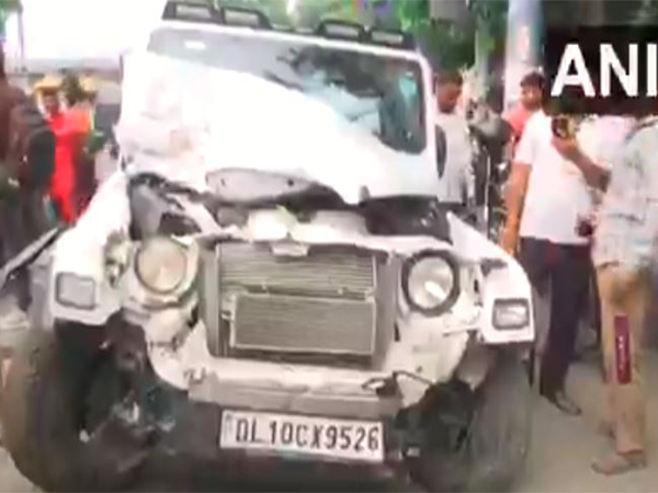 A dent on the car (Photo/ANI)