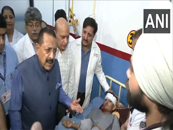 Union Minister Dr Jitendra Singh visits Jammu Hospital to inquire about Kishtwar-affected injured. (PhotoANI)