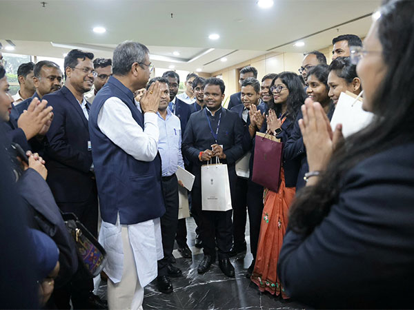 Dharmendra Pradhan interacts with newly-joined OAS officers (Photo/X@dpradhanbjp)