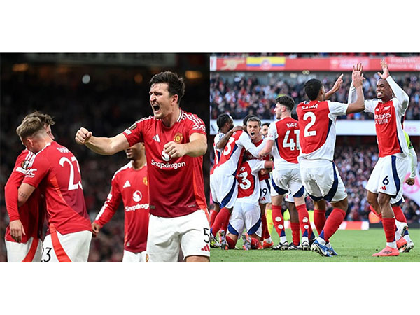 Premier League clubs Manchester United (L) and Arsenal (R). (Photo: X/@premierleague)