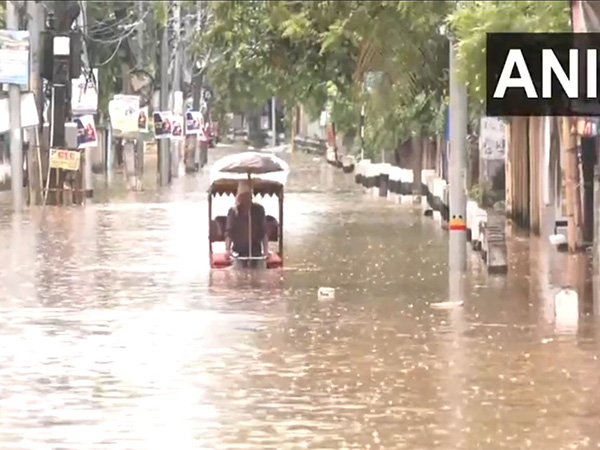Waterlogging in Anil Nagar area of Guwahati (Photo/ANI)