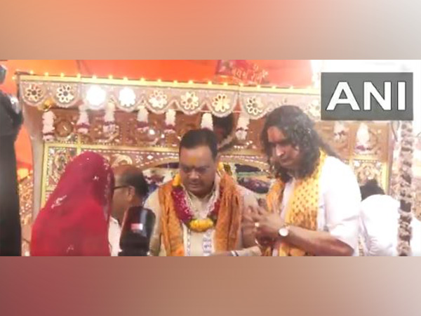 Rajasthan CM Bhajanlal Sharma offers prayers in Jaipur (Photo/ANI)