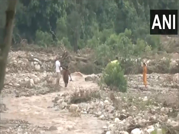 Visuals of flash floods in Jammu's Kathua (Photo: ANI) Visuals of flash floods in Jammu's Kathua (Photo: ANI)