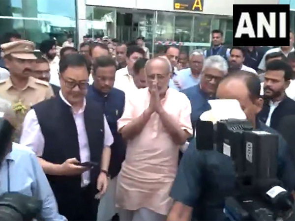 NDA Vice Presidential candidate CP Radhakrishnan arrives at Delhi (Photo/ANI)