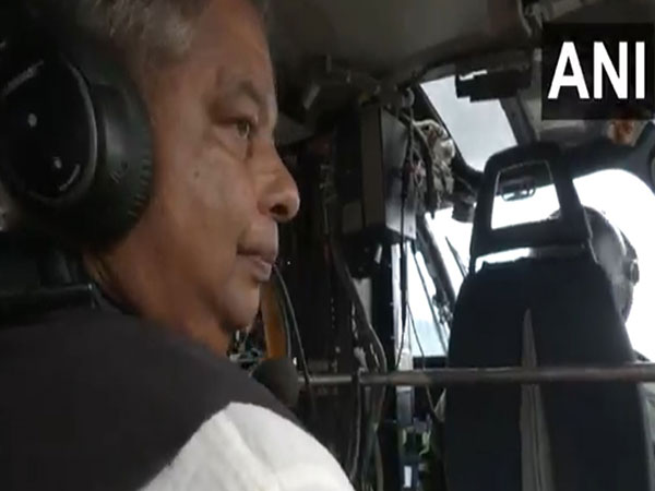 BJP J&K President Sat Sharma, Jasrota MLA Rajiv Jasrotia on aerial survey of Jodh village (PhotoANI)