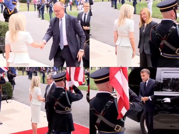 EU leaders start arriving at White House (Photo/Unrestricted Pool via Reuters)