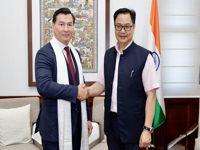 Union Parliamentary Affairs Minister Kiren Rijiju and  Batu Khasikov, Head of the Republic of Kalmykia of Russia (Image: X@KirenRijiju)
