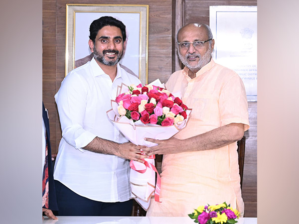 Andhra Pradesh IT Minister Nara Lokesh meets NDA VP Candidate CP Radhakrishnan (Photo: @naralokesh/X)