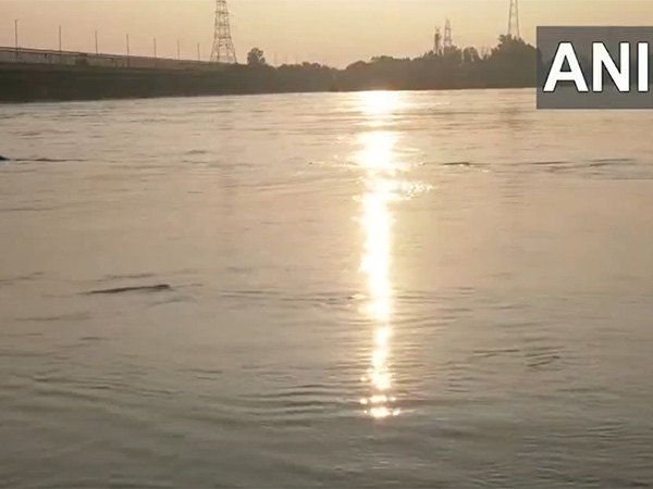 Visual from Delhi's ITO showing Yamuna river flowing above danger mark (Photo/ANI)