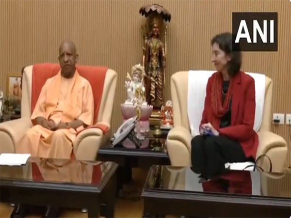 Uttar Pradesh Chief Minister Yogi Adityanath (left) and British High Commissioner to India Lindy Cameron (Photo/ANI)