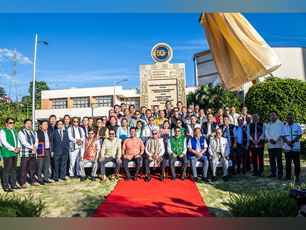 Governor KT Parnaik, along with various state ministers at golden jubilee celebrations of legislative assembly (Photo/ANI) 