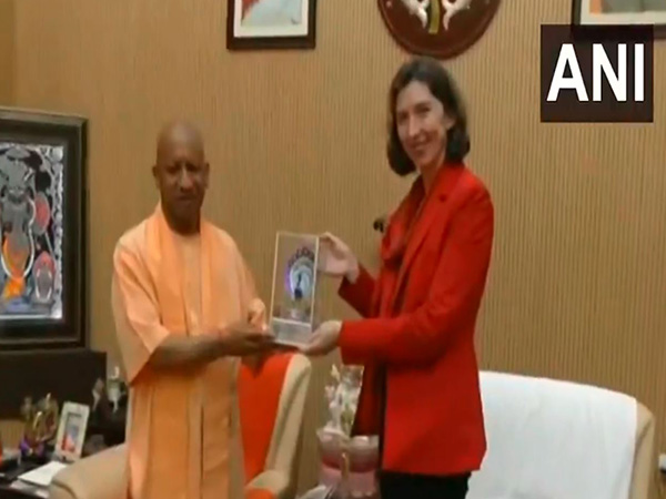 Uttar Pradesh Chief Minister Yogi Adityanath (left) and British High Commissioner to India Lindy Cameron (Photo/ANI)
