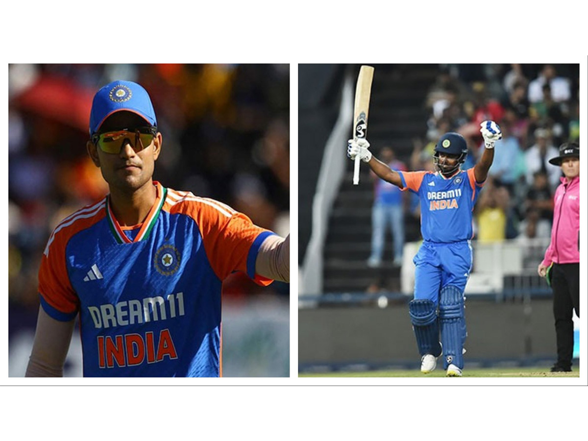 Indian cricketers Shubman Gill and Sanju Samson (Photo: X./@BCCI)