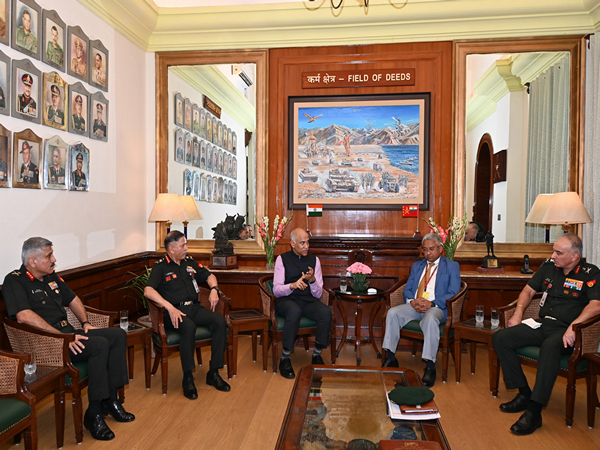 Army Chief Gen Dwivedi meets UN envoy P Harish, Indian Ambassador Abhay Thakur (Photo/@adgpi)