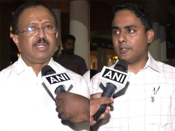 BJP leader V Muraleedharan and  Kerala BJP State General Secretary Anoop Antony Joseph  (Photo/ANI)