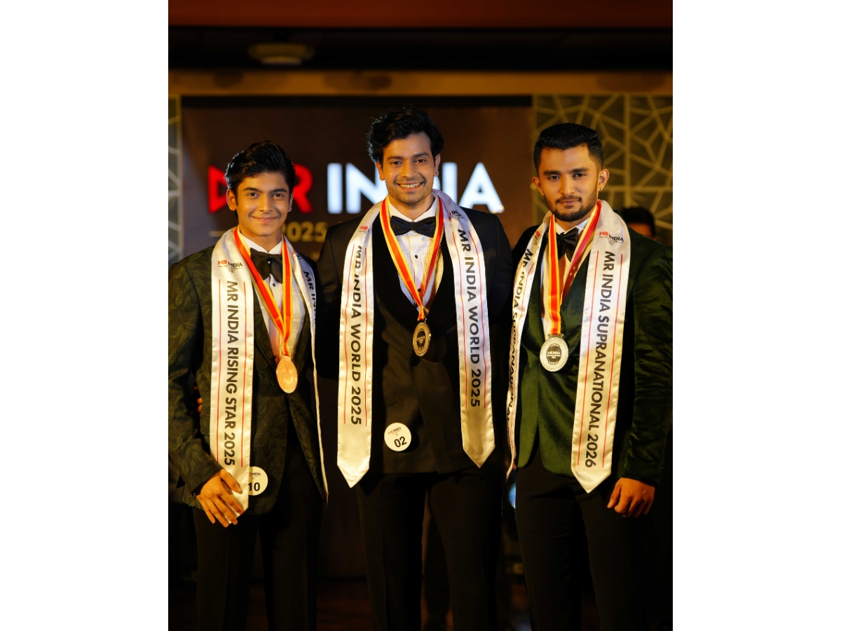 Group Picture: (Left to Right: Mr. India Rising Star 2025 Shiv Chordia) (Center: Mr. India World 2025 Shevam Singh) (Right: Mr. India Supranational 2026 Abel Biju) Group Picture: (Left to Right: Mr. India Rising Star 2025 Shiv Chordia) (Center: Mr. India World 2025 Shevam Singh) (Right: Mr. India Supranational 2026 Abel Biju)