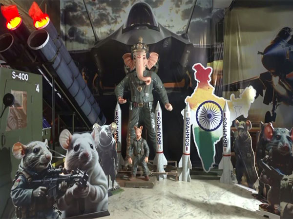 Operation Sindoor-themed Ganesh Idol to be showcased in Hyderabad's Ganesh Chaturthi celebrations. (Photo/ANI)