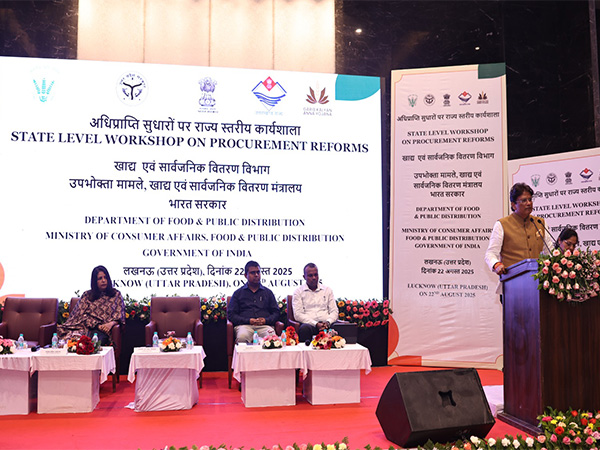 State-Level Workshop on Foodgrain Procurement Reforms in Lucknow. (Photo/ANI)