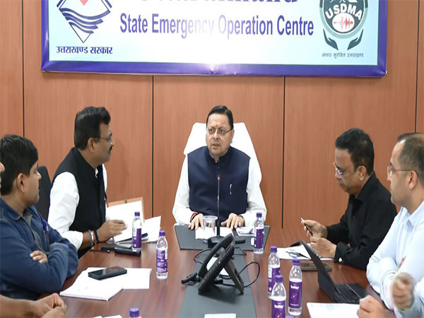 Uttarakhand Chief Minister Pushkar Singh Dhami at State Emergency Operations Centre (SEOC), Dehradun (Photo/ANI)