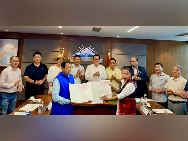 Arunachal's Begging village signs MoU for pre-feasibility report of Siang Upper project. (Photo/ANI) 