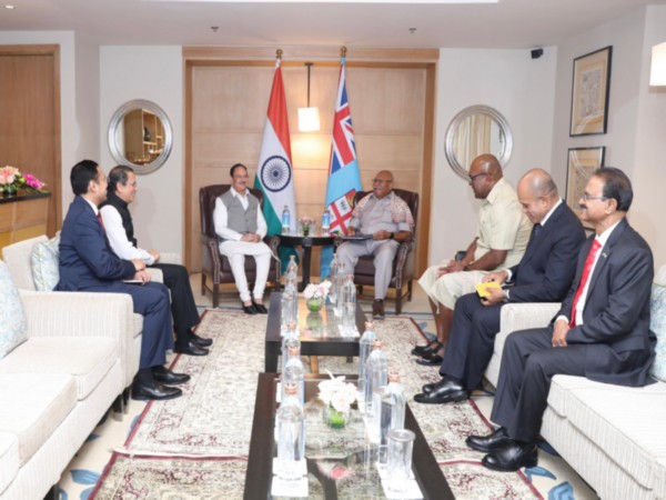 Union Minister of Health and Family Welfare JP Nadda with Prime Minister of Fiji, Sitiveni Ligamamada Rabuka (Image: X@JPNadda)