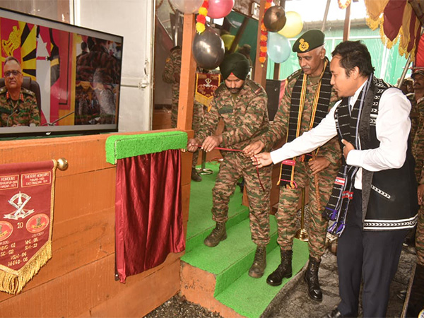 GOC of the Indian Army's Dao Division inaugurates cafe at Mayudia Pass in Lower Dibang Valley (Photo/ANI)