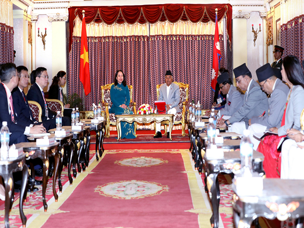  Vietnamese Vice President Vo Thi Anh Xuan visited the UNESCO World Heritage Sites in Kathmandu and Lalitpur (Photo/President Office)