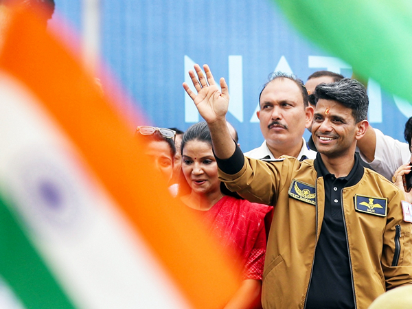 Group Captain Shubanshu Shukla in Lucknow (Photo/ANI)