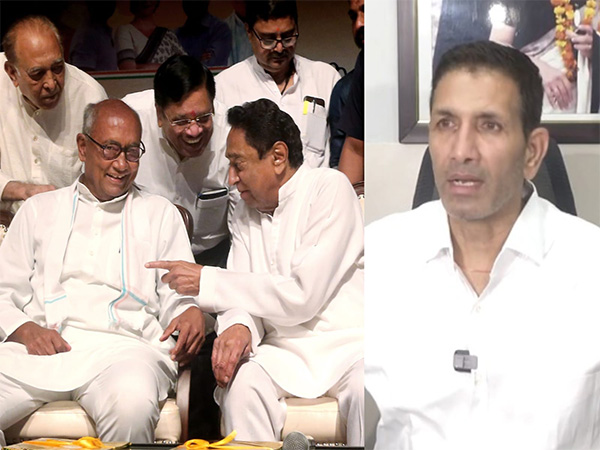 Congress leaders Digvijaya Singh, Kamal Nath (L) and Jitu Patwari (R) (Photo/ANI)