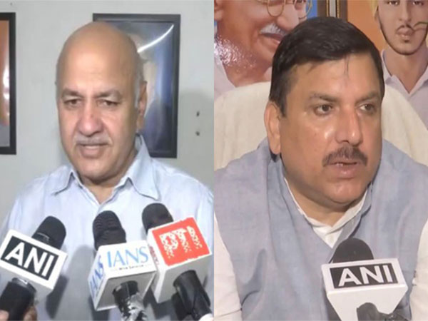 AAP leader Manish Sisodia (L) and Sanjay Singh (R) (Photo: ANI)