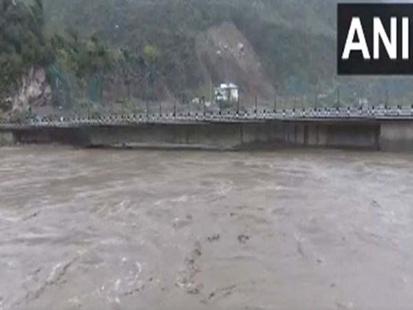 Water level of Chenab river increases due to heavy rainfall (Photo/ANI) 