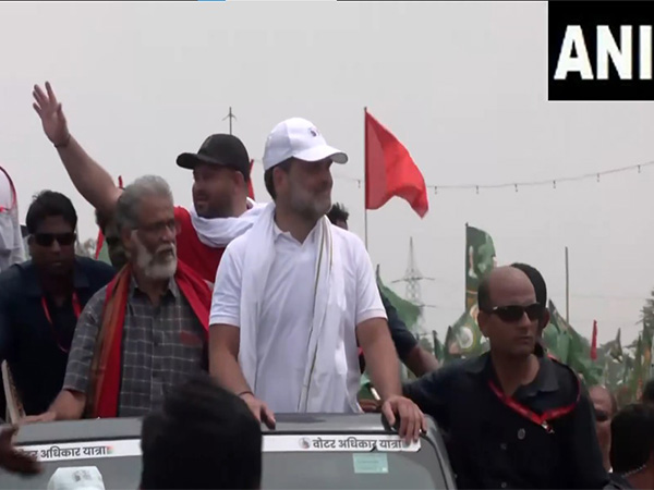 Rahul Gandhi participates in Voter Adhikar Yatra (Photo: ANI)