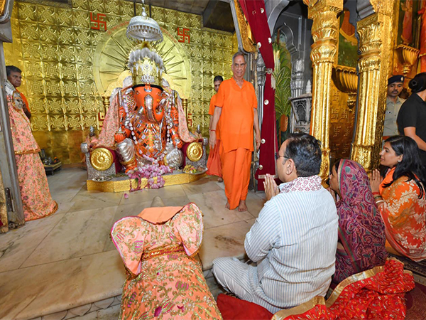 Rajanthan CM Bhajanlal Sharma visits Moti Dungri Ganesh Temple in Jaipur (Photo/ANI)