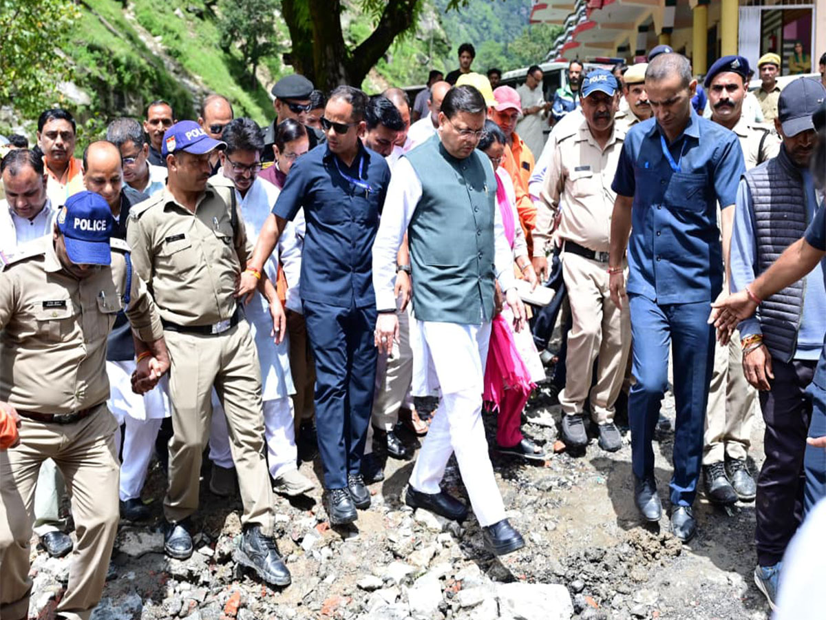 Uttarakhand Chief Minister Pushkar Singh Dhami  inspects disaster affected area in Uttarkashi (Photo/CMO)