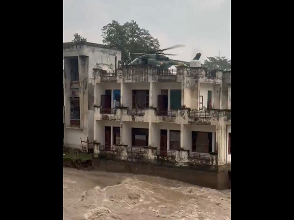 Indian Army Aviation helicopters evacuated 22 CRPF personnel and three civilians stranded near Madhopur Headworks in Punjab (Photo/ANI)