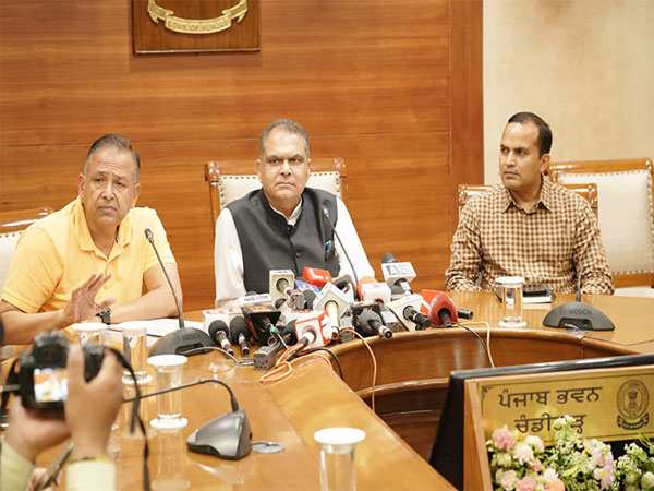 Punjab Cabinet Minister Sanjeev Arora at the press conference (Photo/ANI)