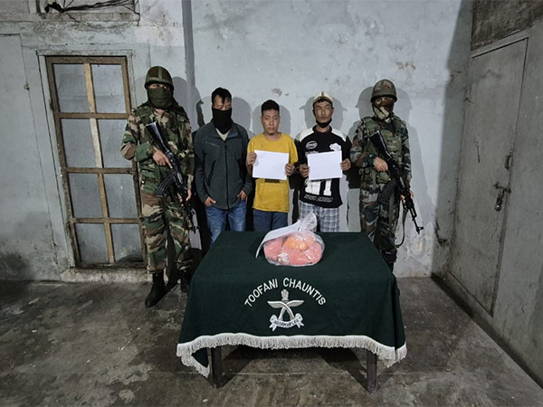Assam Rifles apprehends two with methamphetamine tablets worth Rs 21 crores in Mizoram’s Aizawl (Photo/ANI)