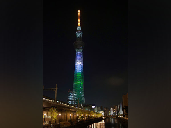 Tokyo Sky Tree lit up in Indian flag colours (Image: X/@@MEAIndia)