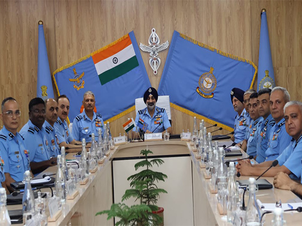 Air Chief Marshal Aman Preet Singh at the Commanders' Conference (Photo/ANI)