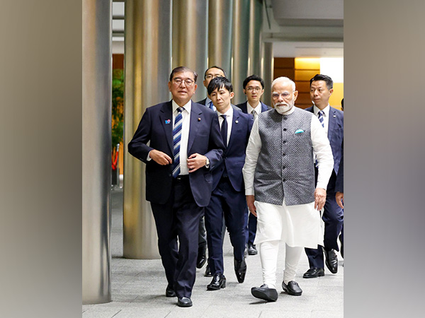 Prime Minister Narendra Modi with Prime Minister Shigeru Ishiba (Photo/ANI)