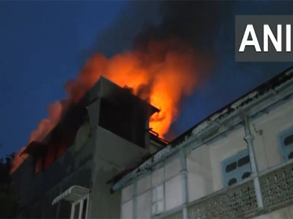 A fire broke out in a building on Indore's MG Road (Photo/ANI)