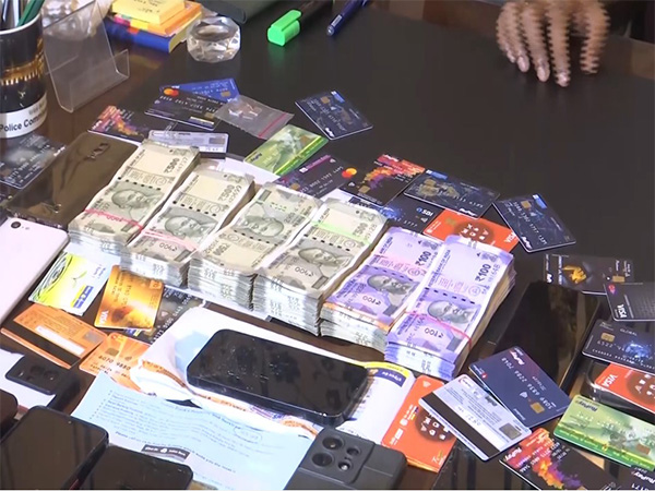 Police seized mobile phones, multiple SIM cards, ATM cards, and cash allegedly used in the racket. (Photo/ANI)