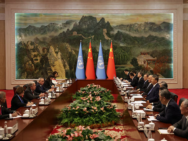 Meeting between UN Secretary General Antonio Guterres and Chinese President Xi Jinping (Photo/ Reuters)