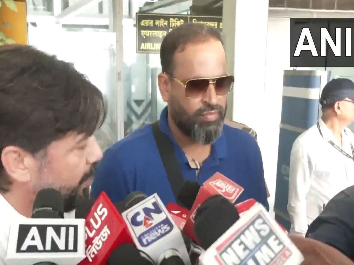 TMC leaders Lalitesh Pati Tripathi and Yusuf Pathan (Photo/ANI)